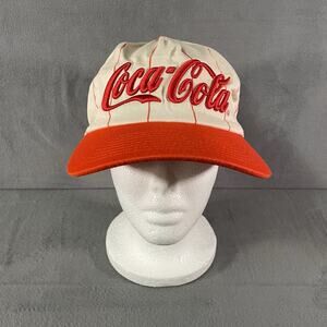 CocaCola Red Pin Striped Classic Snapback Hat Orange Embroidered Logo